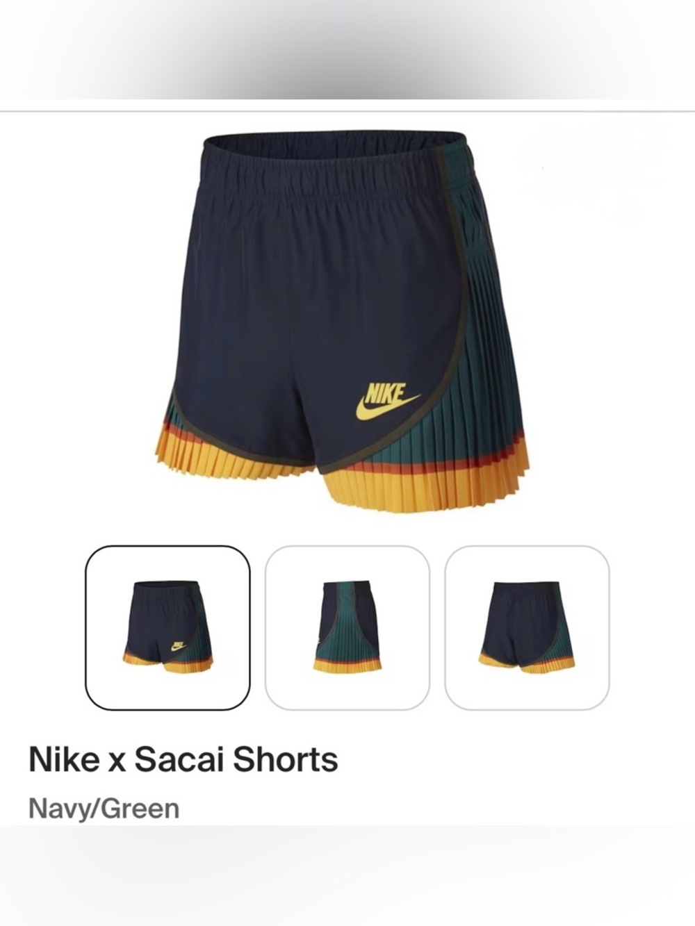 Sacai x Nike W NRG Tiempo Shorts Sz L $500 NEW RARE